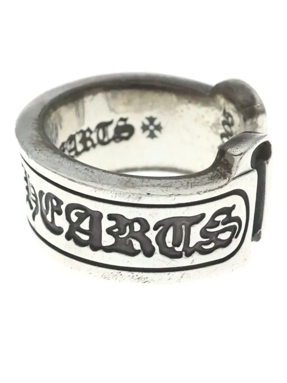Chrome Hearts LG Scroll Label Ring Silver
